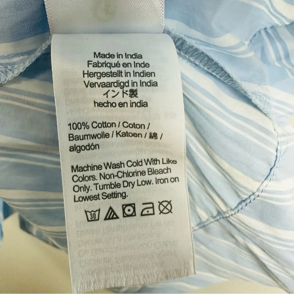 J. Crew NWT Blue and White Smocked Mini Dress with Mandarin Collar - Picture 10 of 11